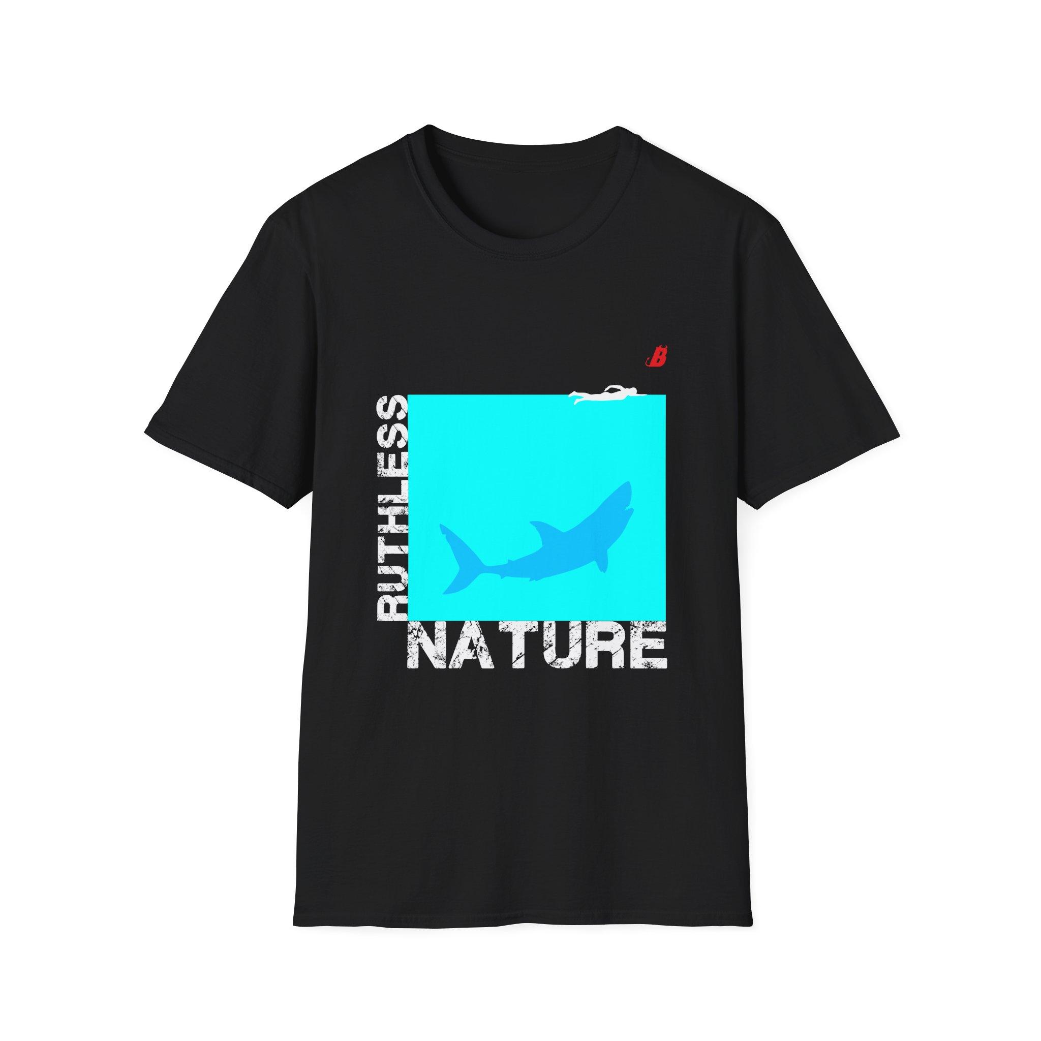 🦈 Ruthless Nature Surf Tee Shark-themed unisex tee for beach days, summer vibes, and ocean lovers. Bold, chill, and gift-ready.