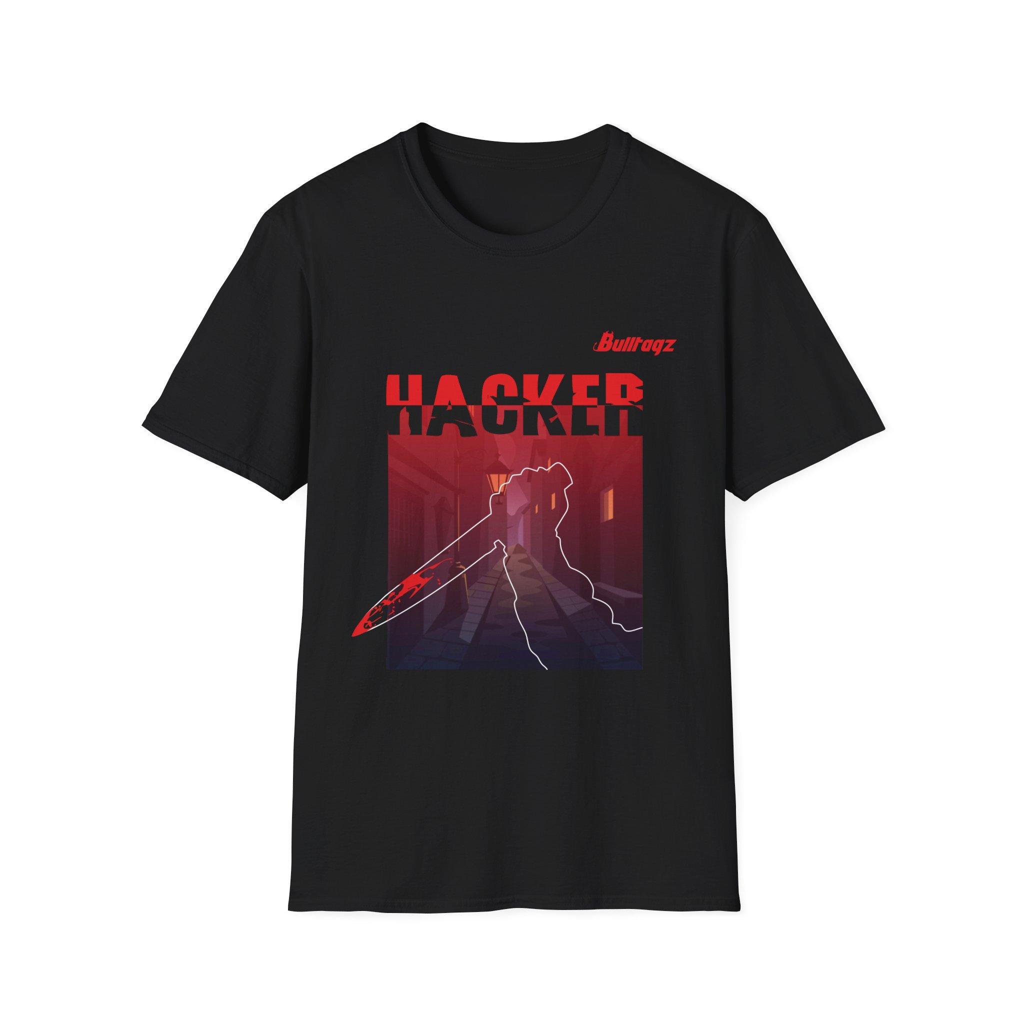 "Hacker T-Shirt – Techwear for Code Killers | Glitchcore Graphic Tee | Bleeding-Edge Cybersecurity Humor | Dark Streetwear for Programmers"