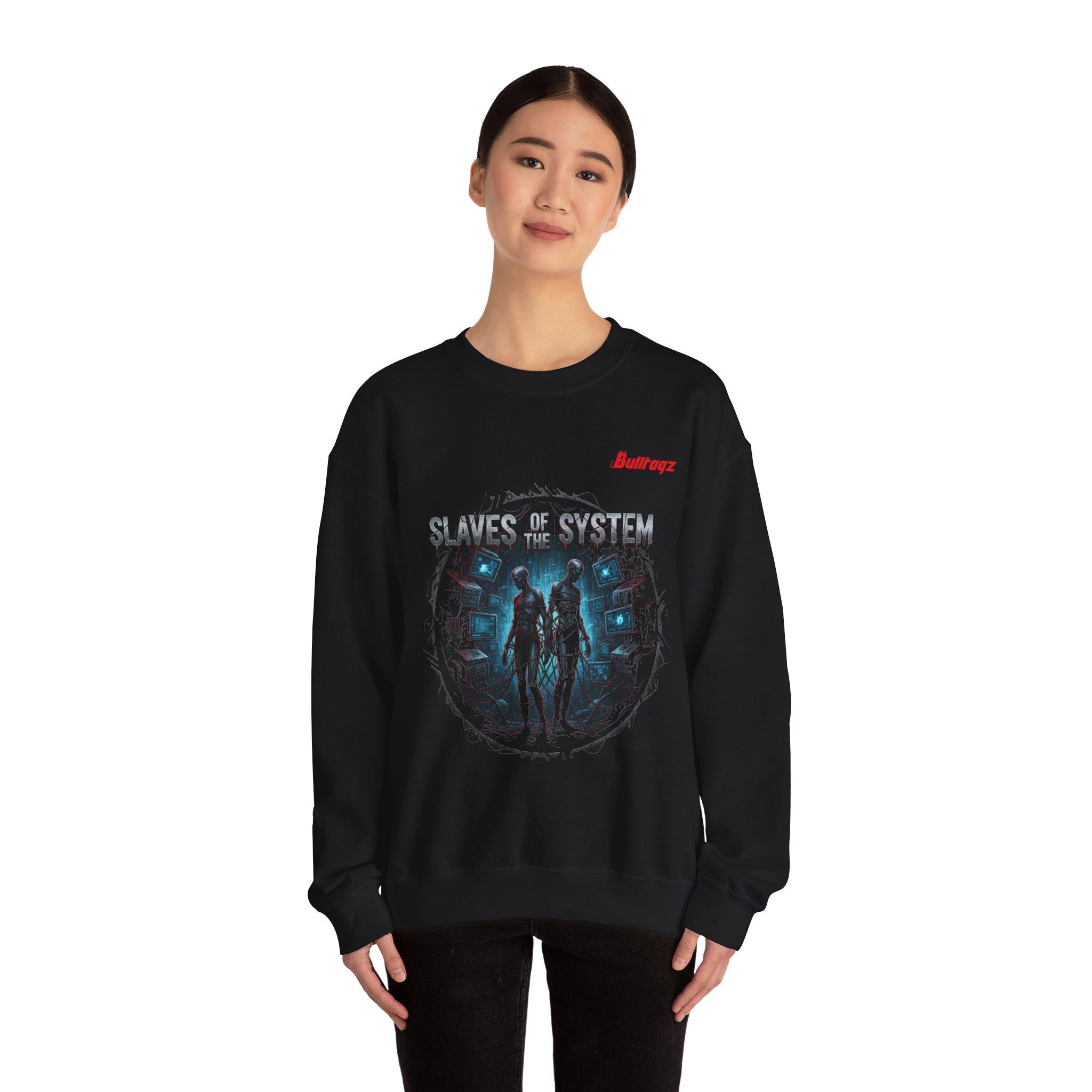 Crewneck Sweatshirt — "Slaves of the System" Sci‑Fi Alien Graphic - Image 4
