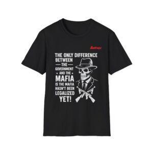Mafia Skull Graphic T-Shirt — 'Buffaloz' Retro Gangster Design