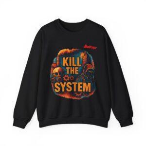 Ember Script Sweatshirt — Minimal Red 'Outlawz' Chest Logo Crewneck