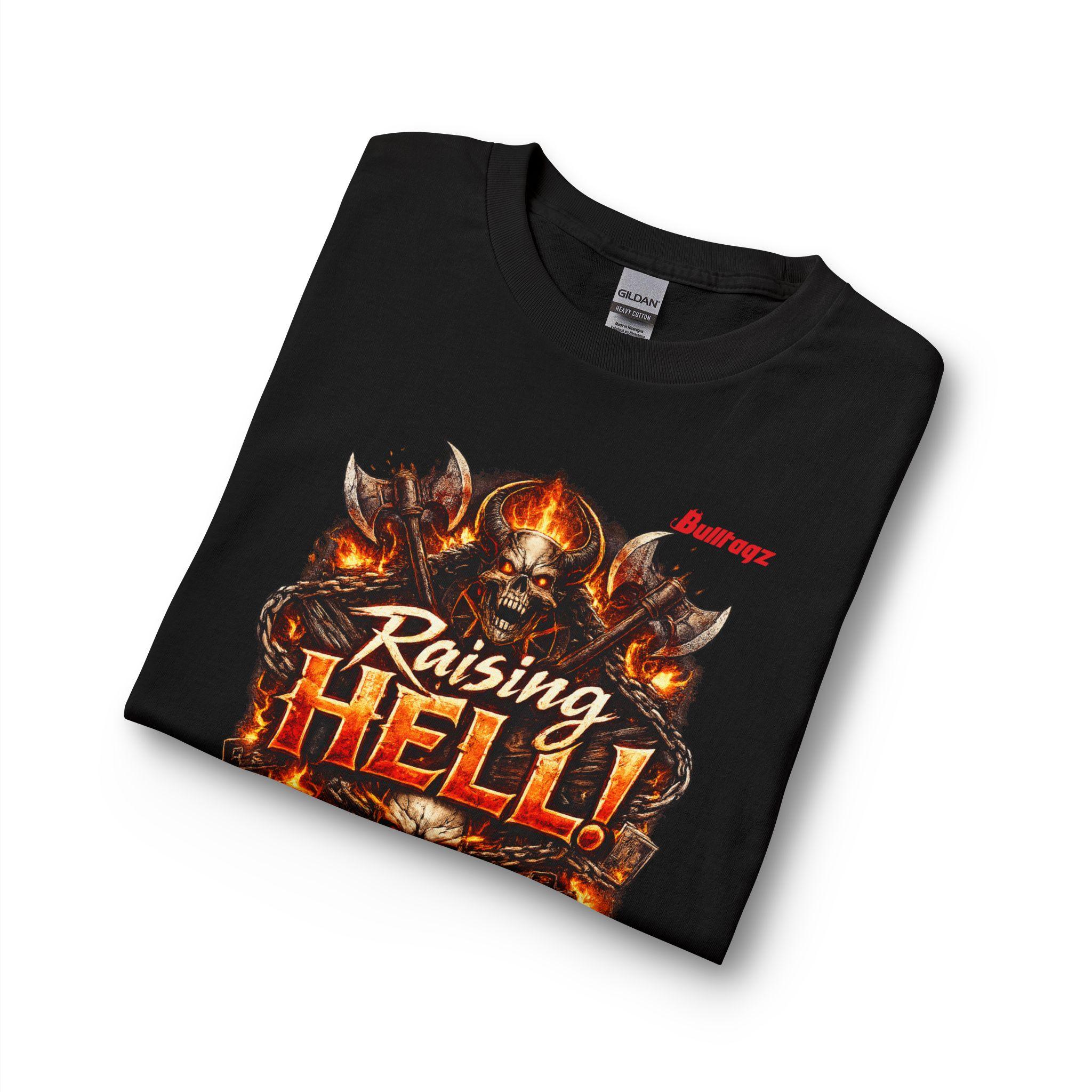 Raising Hell Long Sleeve Shirt — Fiery Skull Rocker Tee - Image 2
