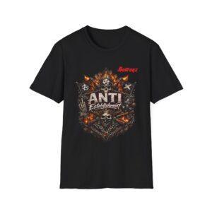 Anti Establishment T-Shirt — Gothic Skull Fire Graphic Tee