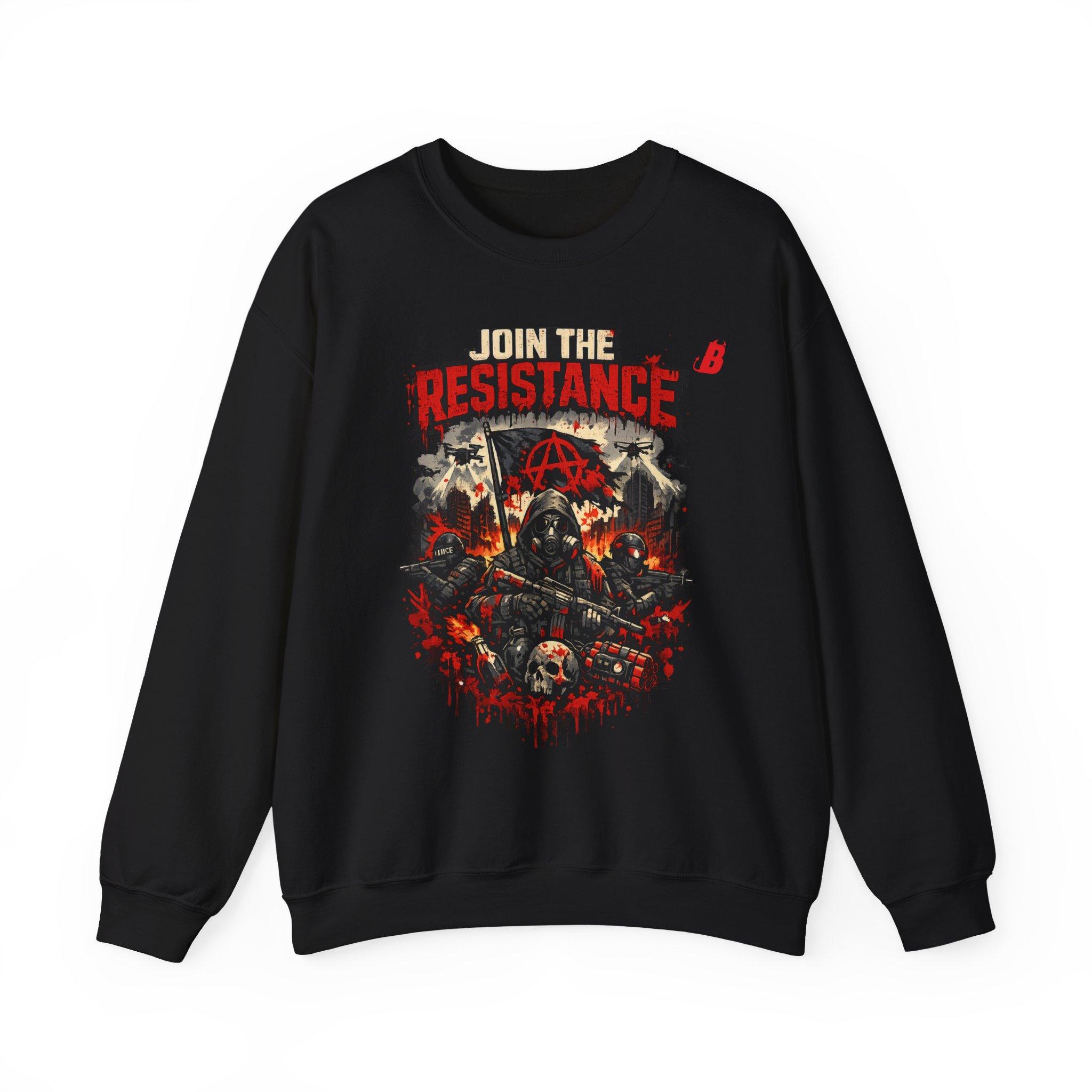 Join The Resistance Sweatshirt — Gothic Skull & Anarchy Graphic Crewneck