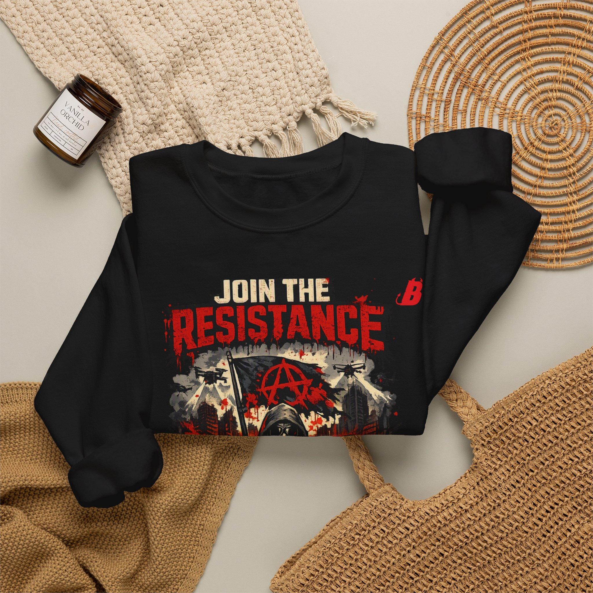 Join The Resistance Sweatshirt — Gothic Skull & Anarchy Graphic Crewneck - Image 4