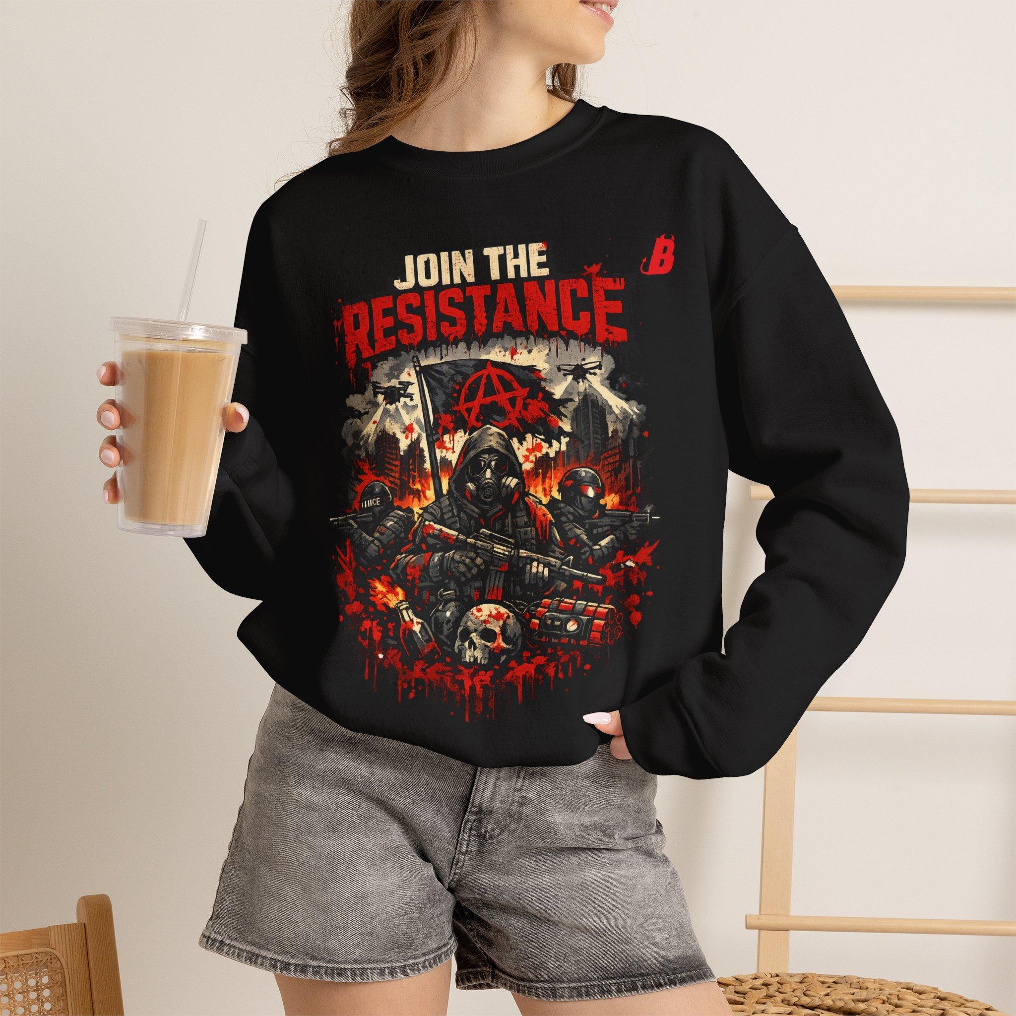 Join The Resistance Sweatshirt — Gothic Skull & Anarchy Graphic Crewneck - Image 5